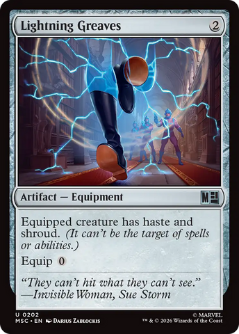 Lightning Greaves (Surge Foil) [Marvel Super Heroes Commander]