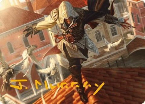 Ezio, Blade of Vengeance Art Card (Gold-Stamped Signature) [Assassin's Creed Art Series]
