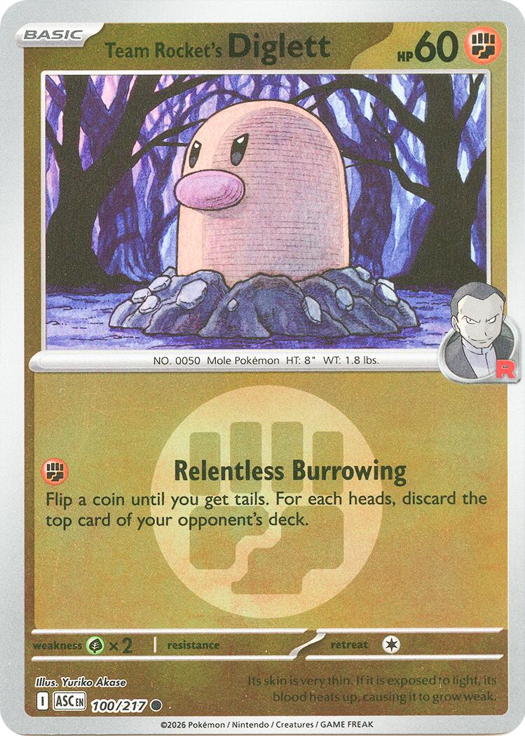 Team Rocket's Diglett (100/217) (Energy Symbol Pattern) [Mega Evolution: Ascended Heroes]