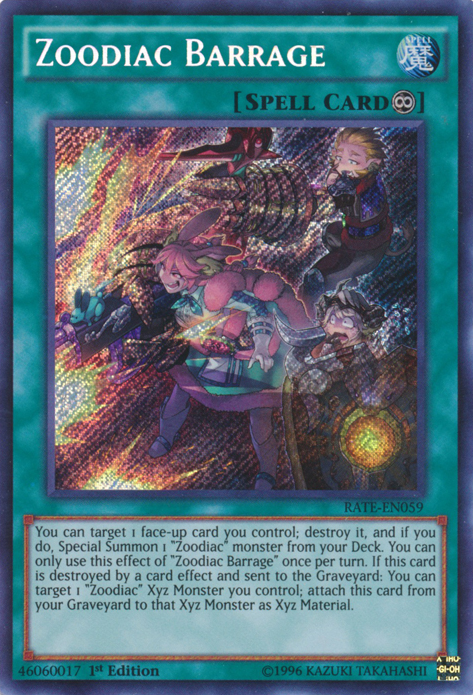 Zoodiac Barrage [RATE-EN059] Secret Rare