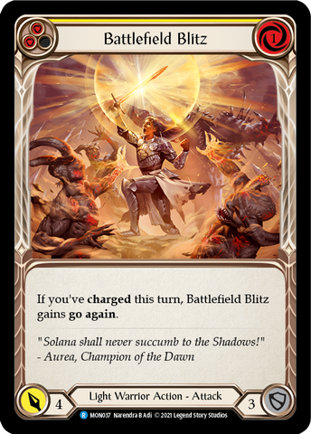 Battlefield Blitz (Yellow) [MON037-RF] 1st Edition Rainbow Foil