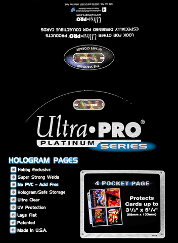Ultra PRO: Platinum Hologram 4-Pocket Pages - 3-Holes (3.5" x 5"/100-Pack)
